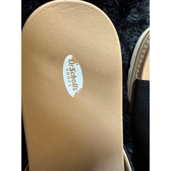 Dr. Scholls Womens Black Slide Sandals With Gold Buckle Accent Size 9M - Picture 4 of 7